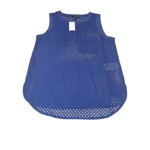 Banana Republic Tank Top Womens Small  Navy Blue Cut Out Sleeveless NEW
